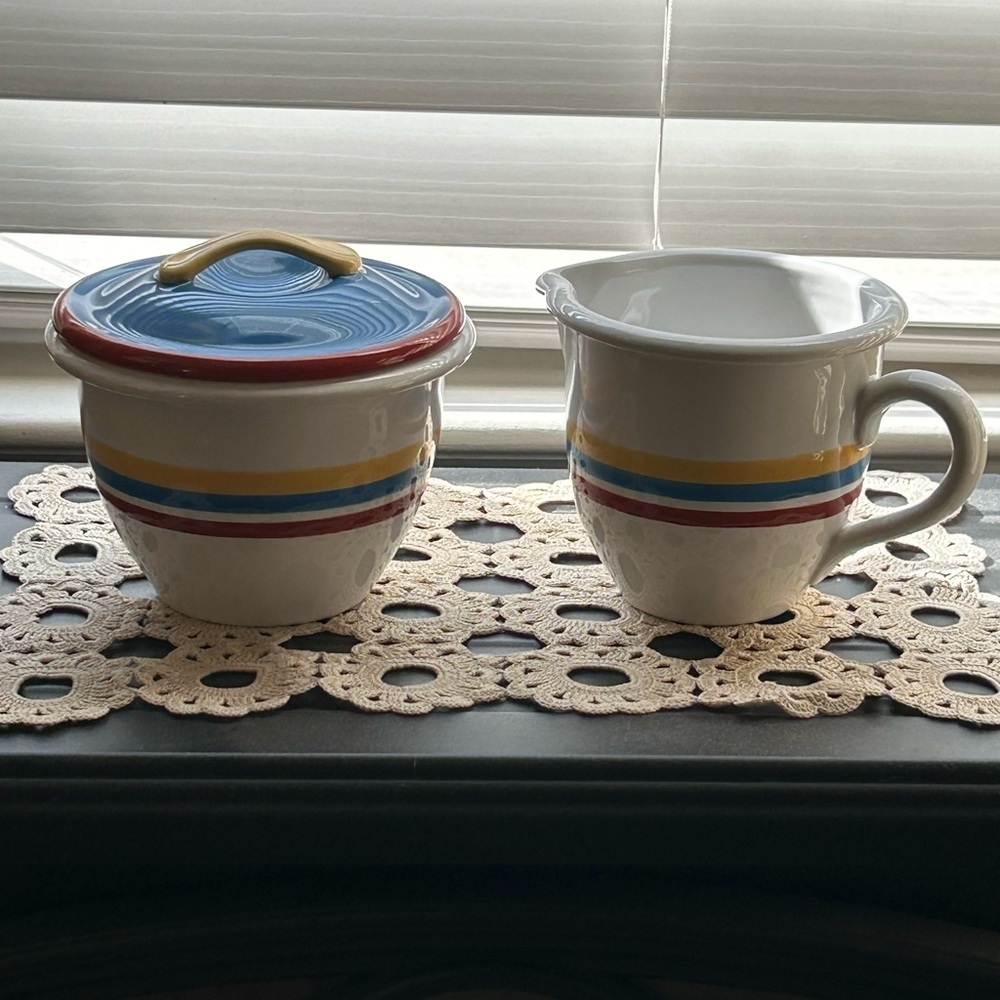 Corelle Coordinates Ceramic Sugar / Creamer Set
